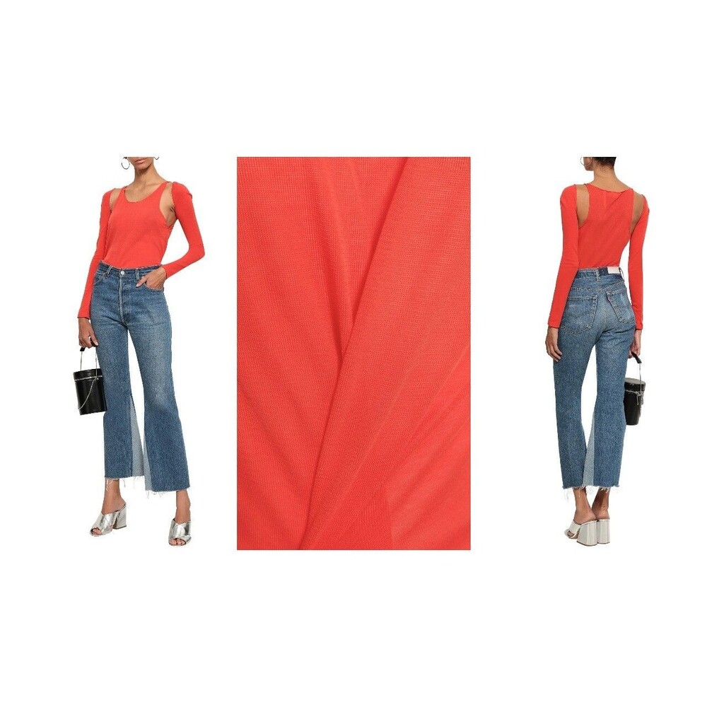 Helmut Lang Vibrant Red Women's Jersey Top